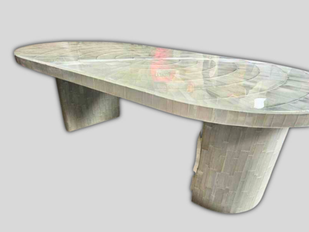 Buy Oval Dining Console Table Top with Stand Base Luxury Sunburst Handmade Design 